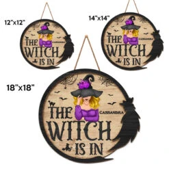 The Witch Is In - Personalized Custom Round Shaped Home Decor Witch Wood Sign - Halloween Gift For Witches, Yourself -Pawfect House Store Thumb4 c69b7c57 f4e5 4ba6 82f7 f590884f57f0