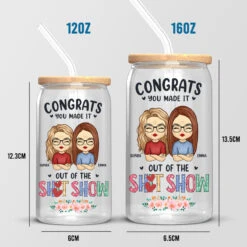Congrats On Your Escape - Coworker Personalized Custom Glass Cup, Iced Coffee Cup - Appreciation, Retirement Gift For Coworkers -Pawfect House Store Thumb4 eeabeb1f 11e0 4001 9a76 c744db34fb16