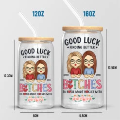 Be Fabulous Somewhere Else - Bestie Personalized Custom Glass Cup, Iced Coffee Cup - Gift For Best Friends, BFF, Sisters, Coworkers -Pawfect House Store Thumb4 fecfb1e2 ed0c 43d6 97f9 973be4d2bc92