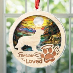You Left Paw Prints On My Heart - Memorial Personalized Custom Suncatcher Ornament - Acrylic Round Shaped - Sympathy Gift For Pet Owners, Pet Lovers -Pawfect House Store Thumb5 96024f67 168d 4f85 a039 c8edba9ba4c4