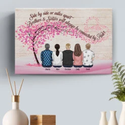 We'll Always Be Connected By Heart - Family Personalized Custom Horizontal Canvas - Gift For Siblings, Brothers, Sisters -Pawfect House Store Thumb6 506972fe 5aec 4660 a619 6c3f5a4b65c8