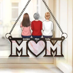 Motherhood Is The Greatest Thing - Family Personalized Window Hanging Suncatcher - Mother's Day, Gift For Mom, Grandma