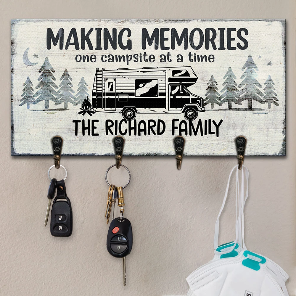 Making Memories One Campsite At A Time - Personalized Key Hanger, Key Holder - Gift For Camping Lovers 1 Making Memories One Campsite At A Time - Personalized Key Hanger, Key Holder - Gift For Camping Lovers