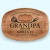 Everything Tastes Better When Grandpa Grills It - Family Personalized Custom Platter - Father's Day. Birthday Gift For Grandpa, Dad