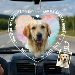 Custom Photo Your Wings Were Ready - Memorial Personalized Custom Car Ornament - Acrylic Custom Shaped - Sympathy Gift For Pet Owners, Pet Lovers