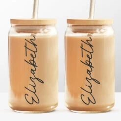 Love Yourself - Personalized Custom Glass Cup, Iced Coffee Cup - Birthday Gift, Gift For Yourself