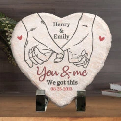 I Love You In Every Universe - Couple Personalized Custom Heart Shaped Stone With Stand - Gift For Husband Wife, Anniversary