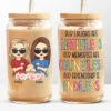 Our Friendship Is Endless - Bestie Personalized Custom Glass Cup, Iced Coffee Cup - Gift For Best Friends, BFF, Sisters