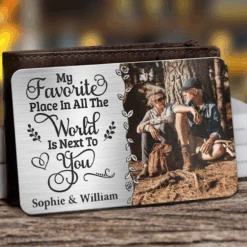 Custom Photo My Heart Is Wherever You Are - Couple Personalized Custom Aluminum Wallet Card - Gift For Husband Wife, Anniversary