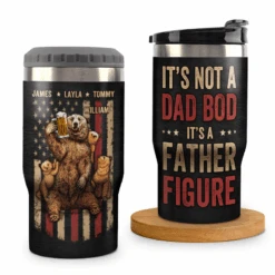 It's A Father Figure - Family Personalized Custom Can Cooler - Father's Day, Birthday Gift For Dad