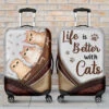 Pets Make Our Life Whole - Dog & Cat Personalized Custom Luggage Cover - Gift For Pet Owners, Pet Lovers