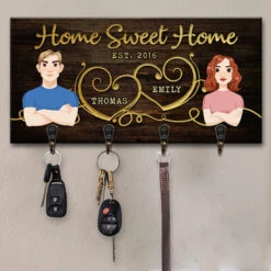Our Sweet Home - Couple Personalized Custom Key Hanger, Key Holder - Gift For Husband Wife, Anniversary -Pawfect House Store thumb 2 a5c3c1c0 bd51 47ab a007 a5a91ec6e3ff