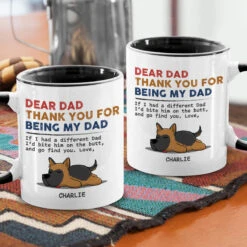 Thank You For Being My Dad - Dog Personalized Custom Accent Mug - Father's Day, Mother's Day, Gift For Pet Owners, Pet Lovers -Pawfect House Store thumb 2 ba713024 dd09 426b 8540 8d528ee5bfb0