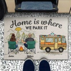 Home Is Where We Park It - Camping Personalized Custom Home Decor Decorative Mat - House Warming Gift For Husband Wife, Camping Lovers -Pawfect House Store thumb 2 f13094b2 f5a7 4f87 88c0 efc3a019cbee