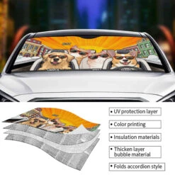 Let's Go Outside And Enjoy - Dog & Cat Personalized Custom Auto Windshield Sunshade, Car Window Protector - Gift For Pet Owners, Pet Lovers -Pawfect House Store thumb 3 0d9f5a2f a3c2 436f b2ce 9d2b7f475585