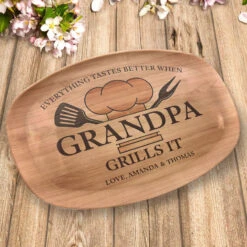 Everything Tastes Better When Grandpa Grills It - Family Personalized Custom Platter - Father's Day. Birthday Gift For Grandpa, Dad -Pawfect House Store thumb 3 1cf0d846 3208 4d4d 8a2b 17f7494953f1