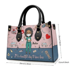 It’s A Beautiful Day To Save Lives - Nurse Personalized Custom Leather Handbag - Appreciation, Thank You Gift, Nurse Life, Doctor Life -Pawfect House Store thumb 3 56f938fe 4382 4d69 8905 3e93be8d70a1