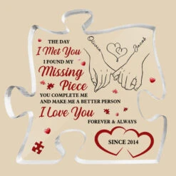 I Found My Missing Piece - Couple Personalized Custom Puzzle Shaped Acrylic Plaque - Gift For Husband Wife, Anniversary -Pawfect House Store thumb 3 590cf392 ed52 4b44 aebc bf2d45e70a80