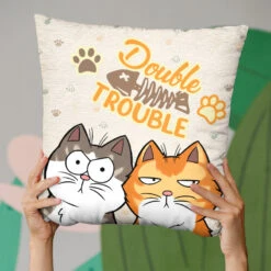 Trouble Makers - Cat Personalized Custom Pillow - Gift For Pet Owners, Pet Lovers -Pawfect House Store thumb 3 5ecbede3 54d3 4c98 adfa 977d3dbe03e5