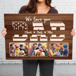We Love You Daddy - Family Personalized Custom Horizontal Canvas - Independence Day, Gift For Dad, Grandpa -Pawfect House Store thumb 3 8d3c765c 2dfd 489c a13b 64270e059177