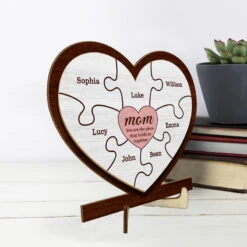 We Love You To Pieces - Family Personalized Custom 2-Layered Wooden Plaque With Stand - House Warming Gift For Mom -Pawfect House Store thumb 3 d8eadac1 8bac 4d77 8829 e2bca42df0bc