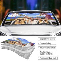Let's Go My Stupid Heart - Dog & Cat Personalized Custom Auto Windshield Sunshade, Car Window Protector - Gift For Pet Owners, Pet Lovers -Pawfect House Store thumb 3 dbeda48f f4d0 4704 8a54 a2cbb63be2a8