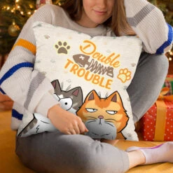 Trouble Makers - Cat Personalized Custom Pillow - Gift For Pet Owners, Pet Lovers -Pawfect House Store thumb 4 43a06f06 f5c0 490e 8518 cbeeab0e697e