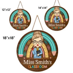 Welcome To My Classroom - Teacher Personalized Custom Round Shaped Home Decor Wood Sign - House Warming Gift For Teacher, Back To School -Pawfect House Store thumb 4 6e976c5e 9c2f 47c5 ad94 16022dab96b2