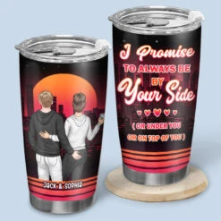 All Because Two People Swiped Right - Couple Personalized Custom Tumbler - Gift For Husband Wife, Anniversary