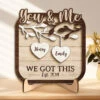 The Best Thing About Me Is You - Couple Personalized Custom 2-Layered Wooden Plaque With Stand - House Warming Gift For Husband Wife, Anniversary
