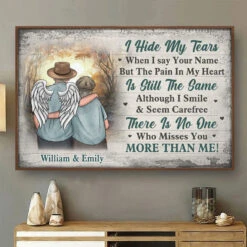 There Is No One, Who Misses You More Than Me - Memorial Personalized Custom Horizontal Poster - Sympathy Gift For Husband Wife