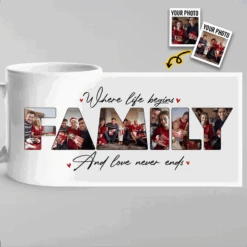 Where Love Never Ends - Family Personalized Custom Mug - Gift For Family Members