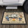 Husband And Wife, Camping Partners For Life - Camping Personalized Custom Home Decor Decorative Mat - House Warming Gift For Husband Wife, Camping Lovers