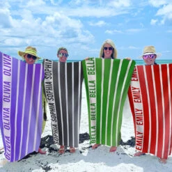 Our Colorful Summer Days - Bestie Personalized Custom Beach Towel - Gift For Best Friends, BFF, Sisters