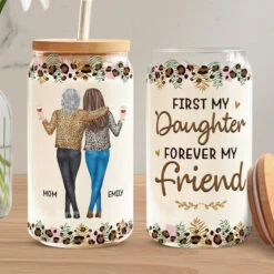 Sometimes You Forget You're Awesome - Family Personalized Custom Glass Cup, Iced Coffee Cup - Gift For Mom, Daughter
