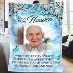 Custom Photo Kisses From Heaven - Memorial Personalized Custom Blanket - Christmas Gift, Sympathy Gift For Family Members -Pawfect House Store thumb2 33da83e1 a763 42ee 9625 6cb296e28ac4