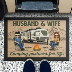 Husband And Wife, Camping Partners For Life - Camping Personalized Custom Home Decor Decorative Mat - House Warming Gift For Husband Wife, Camping Lovers -Pawfect House Store thumb2 bd8418d8 9e67 4dd6 b934 7416f653f44e