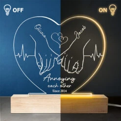 Annoying Each Other - Couple Personalized Custom Heart Shaped 3D LED Light - Gift For Husband Wife, Anniversary -Pawfect House Store thumb3 076157cd 2229 47d1 9e8a 8ecd7d729946