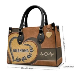 Grandma, We Always Love You - Family Personalized Custom Leather Handbag - Gift For Grandma -Pawfect House Store thumb3 1 208b10f8 6a32 46b2 8edc 39c87267a1bc
