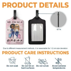We Are On A Break - Travel Personalized Custom Luggage Tag - Holiday Vacation Gift, Gift For Adventure Travel Lovers, Best Friends, BFF, Sisters -Pawfect House Store thumb3 335bb808 bfe3 4fec ba13 d9bfa78c2e20