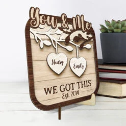 The Best Thing About Me Is You - Couple Personalized Custom 2-Layered Wooden Plaque With Stand - House Warming Gift For Husband Wife, Anniversary -Pawfect House Store thumb3 44b4789c d5e5 4791 ab37 d31f3217d85c