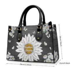 Grandma's Blessing - Family Personalized Custom Leather Handbag - Birthday Gift For Grandma -Pawfect House Store thumb3 46425175 765f 4c46 af2f 8ab9f95e0095