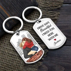 Drive Safe Handsome I Love You - Couple Personalized Custom Keychain - Gift For Husband Wife, Anniversary -Pawfect House Store thumb3 53a9d516 3d00 431a a897 0ad29d8bc45b