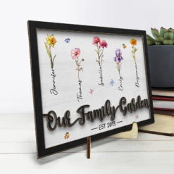 Our Family Garden - Family Personalized Custom 2-Layered Wooden Plaque With Stand - House Warming Gift For Family Members -Pawfect House Store thumb3 67938e0f c21c 4d9b ac9a 99dc7bcf9af8