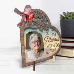 Custom Photo I'm Always With You - Memorial Personalized Custom 2-Layered Wooden Plaque With Stand - Sympathy Gift For Family Members -Pawfect House Store thumb3 9015661d 30ff 4732 9c66 03d9cb93df0d