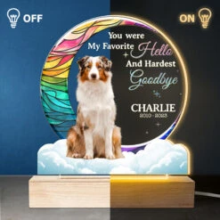 Custom Photo My Hardest Goodbye - Memorial Personalized Custom Shaped 3D LED Light - Sympathy Gift For Pet Owners, Pet Lovers -Pawfect House Store thumb3 d000c967 fbc8 4f18 9431 258271818863