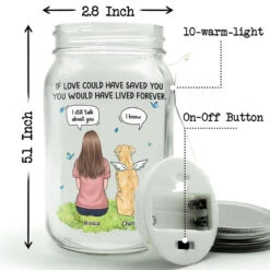 My Heart Was Not Ready To Lose You - Memorial Personalized Custom Mason Jar Light - Sympathy Gift For Pet Owners, Pet Lovers -Pawfect House Store thumb4 22de3d45 ce93 4dbb bef7 c16cc3611b36