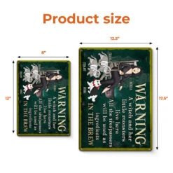 A Witch And Her Little Monsters Live Here - Personalized Custom Home Decor Witch Metal Sign - Halloween Gift For Witches, Yourself -Pawfect House Store thumb4 68cfc4c3 e3df 40b1 99a7 f9a18a967d93