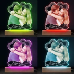 Custom Photo Love You Forever - Couple Personalized Custom Shaped 3D LED Light - Upload Photo Gift For Husband Wife, Anniversary -Pawfect House Store thumb4 ada9efcc 396c 4237 9d56 df037bb35f53