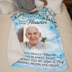 Custom Photo Kisses From Heaven - Memorial Personalized Custom Blanket - Christmas Gift, Sympathy Gift For Family Members -Pawfect House Store thumb4 c3c84556 2a84 4238 b2ec b68b15e15815